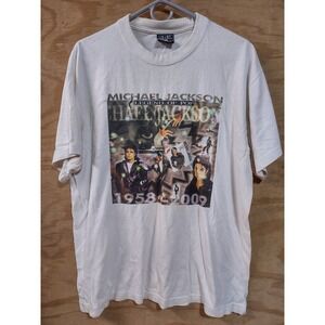 Vintage Michael Jackson Legend of Pop T-Shirt Anabil White XL 1958-2009 Graphic